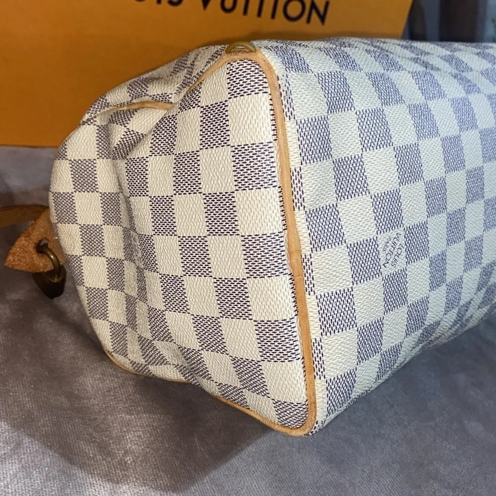 Louis Vuitton Speedy 25 Damier Azur Satchel